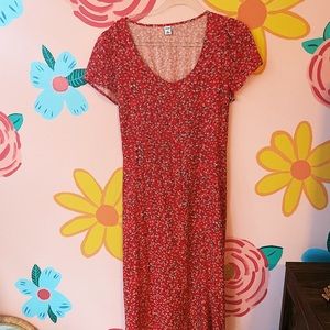 Old Navy Red floral dress size medium